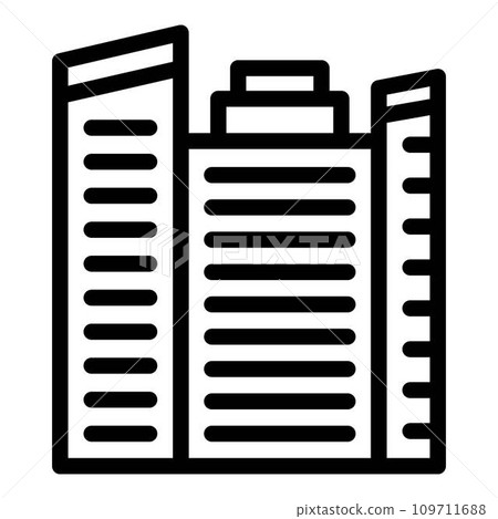 Business tower icon. Outline business tower vector icon for web design isolated on white background 109711688
