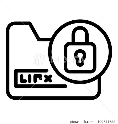 Secured files icon. Outline secured files vector icon for web design isolated on white background 109711788