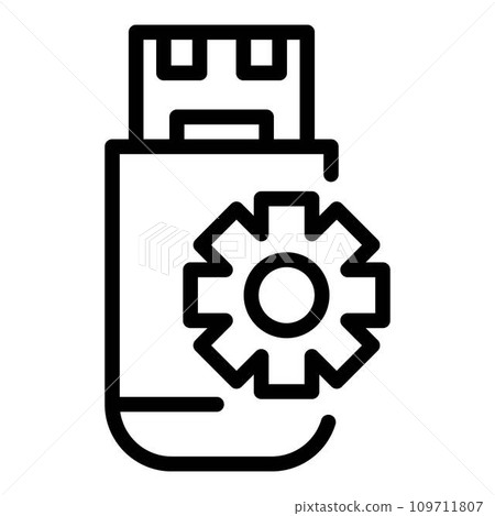 Flash stick icon. Outline flash stick vector icon for web design isolated on white background 109711807