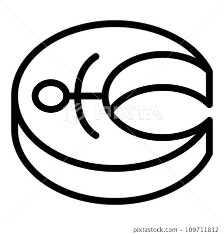 Fish slice icon. Outline fish slice vector icon for web design isolated on white background 109711812