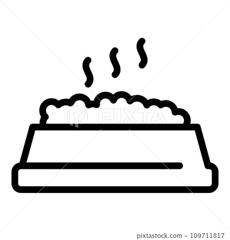 Hot meal cat icon. Outline hot meal cat vector icon for web design isolated on white background Hot meal cat icon. Outline hot meal cat vector icon for web design isolated on white background 109711817