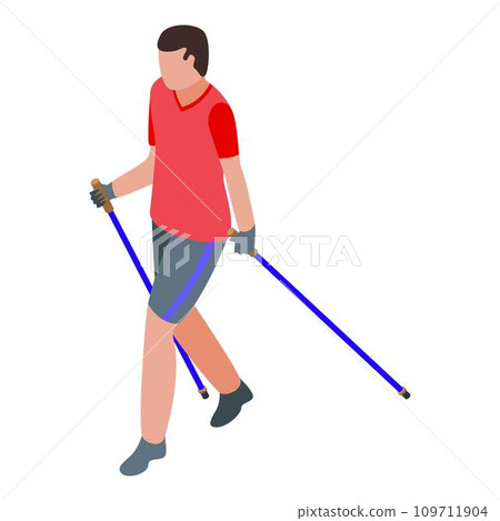 Sport walking trekking icon. Isometric of sport walking trekking vector icon for web design isolated on white background Sport walking trekking icon. Isometric of sport walking trekking vector icon for web design isolated on white background 109711904