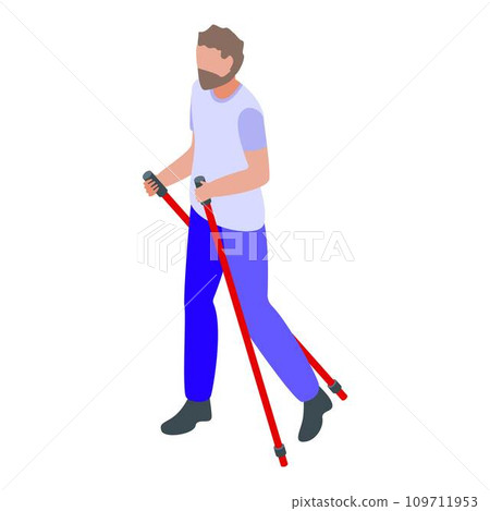 Man nordic walking icon. Isometric of man nordic walking vector icon for web design isolated on white background 109711953