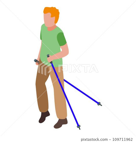 Nordic walking icon. Isometric of nordic walking vector icon for web design isolated on white background 109711962