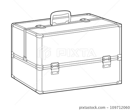 Cosmetic Case box silhouette bag. Fashion accessory technical illustration. Vector satchel front 3-4 view for Men Cosmetic Case box silhouette bag. Fashion accessory technical illustration. Vector satchel front 3-4 view for Men 109712060