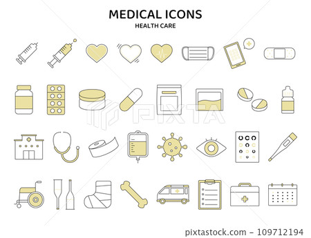 醫療簡單圖示集向量線醫院健康醫學插畫 醫療簡單圖示集向量線醫院健康醫學插畫 109712194