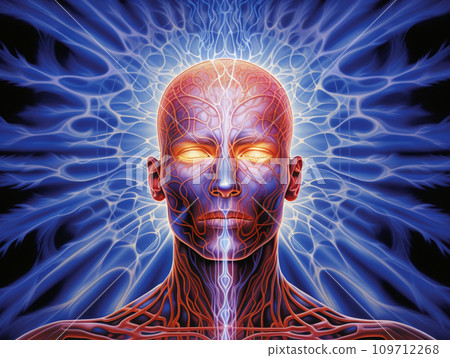 Brain electrical signal circuit illustration 109712268