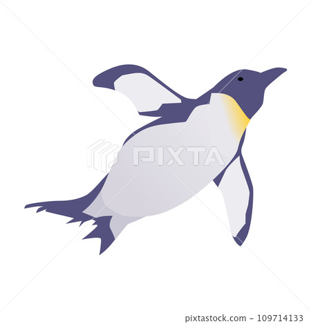 Illustration of a swimming penguin 109714133