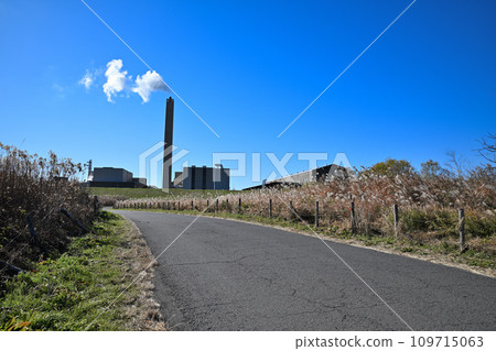 Iruma River Scenery near Demaru Submerged Bridge Kawagoe Higashi Cleaning Center Kawajima Town 109715063
