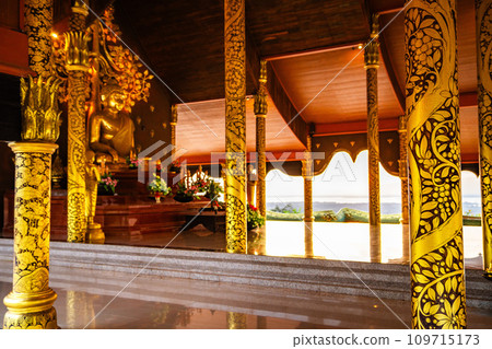 Wat Sirindhorn Wararam glowing temple in Ubon, Thailand Wat Sirindhorn Wararam glowing temple in Ubon, Thailand 109715173