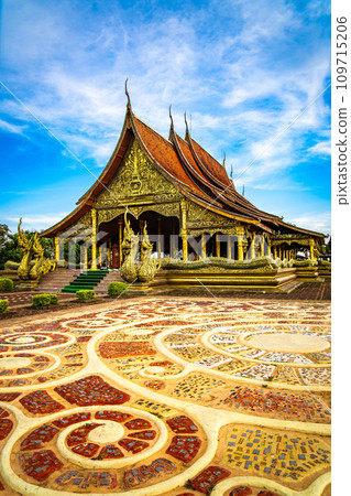 Wat Sirindhorn Wararam glowing temple in Ubon, Thailand 109715206