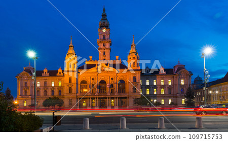 City Hall of Gyor in night lights 109715753