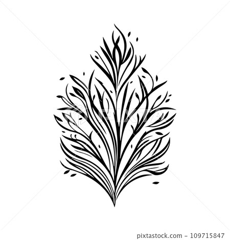 Symmetrical ornament floral design element illustration black 109715847