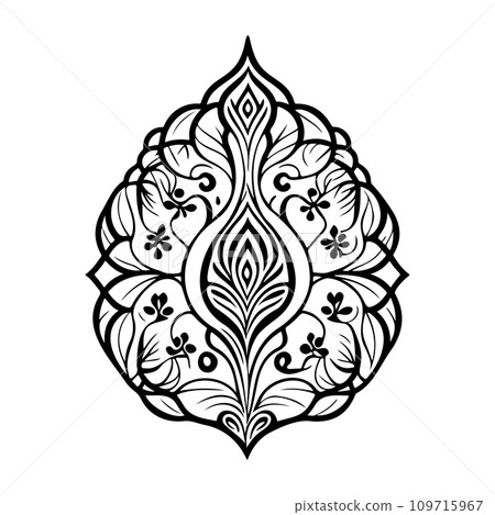 Javanese Ornament design element illustration black 109715967