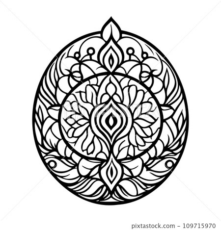 Javanese Ornament design element illustration black Javanese Ornament design element illustration black 109715970