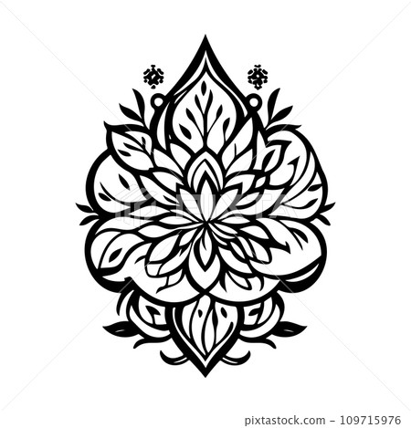 Javanese Ornament design element illustration black 109715976