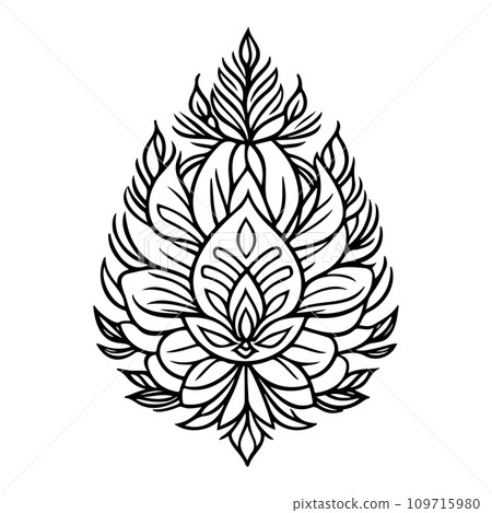 Javanese Ornament design element illustration black Javanese Ornament design element illustration black 109715980