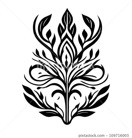Javanese Ornament design element illustration black Javanese Ornament design element illustration black 109716003