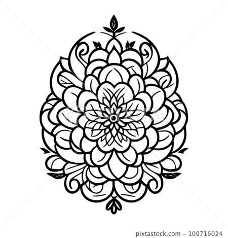 Javanese Ornament design element illustration black 109716024