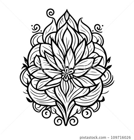 Javanese Ornament design element illustration black Javanese Ornament design element illustration black 109716026