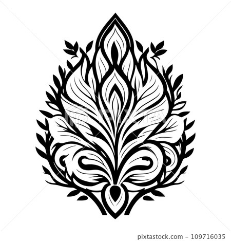 Javanese Ornament design element illustration black Javanese Ornament design element illustration black 109716035