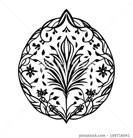 Javanese Ornament design element illustration black Javanese Ornament design element illustration black 109716041