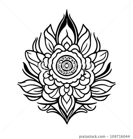 Javanese Ornament design element illustration black 109716044