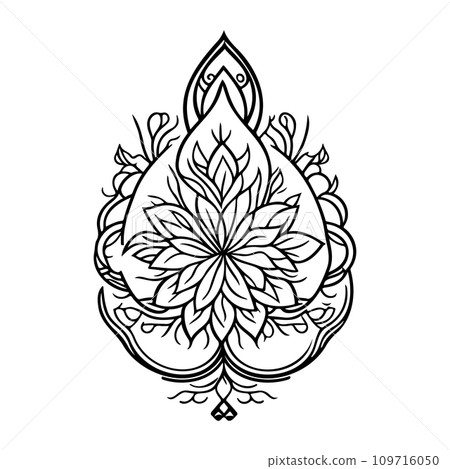 Javanese Ornament design element illustration black 109716050