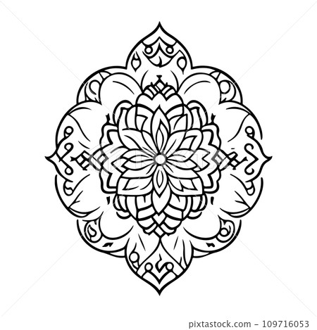 Javanese Ornament design element illustration black Javanese Ornament design element illustration black 109716053
