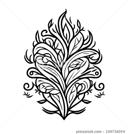 Javanese Ornament design element illustration black Javanese Ornament design element illustration black 109716054