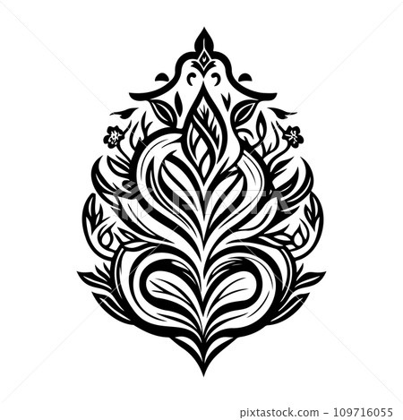 Javanese Ornament design element illustration black Javanese Ornament design element illustration black 109716055