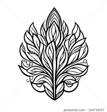 Javanese Ornament design element illustration black Javanese Ornament design element illustration black 109716057