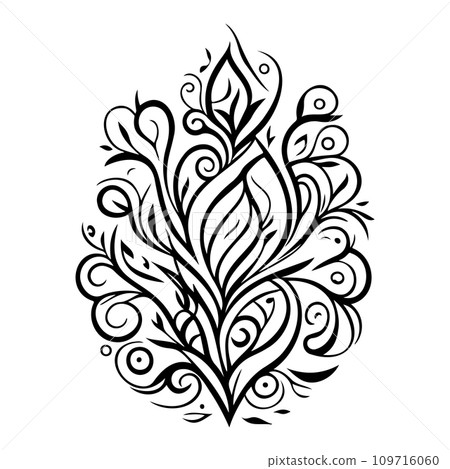 Javanese Ornament design element illustration black 109716060