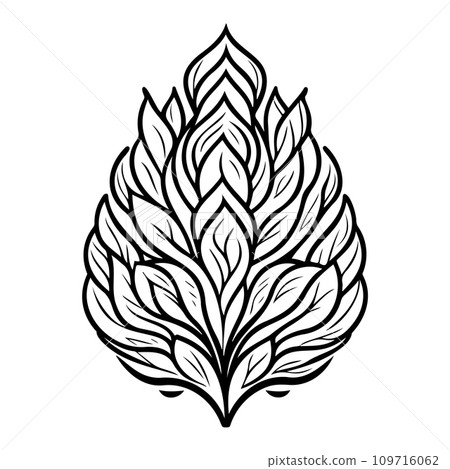 Javanese Ornament design element illustration black 109716062