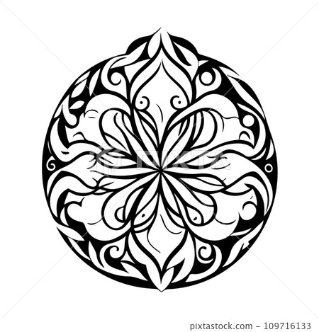 Ornament Arabesque design element illustration black 109716133
