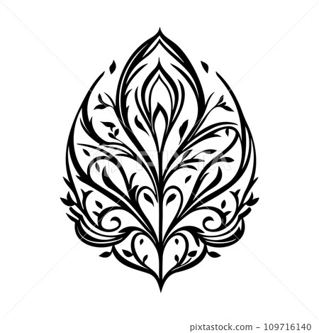 Ornament Arabesque design element illustration black 109716140