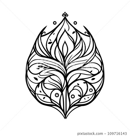 Ornament Arabesque design element illustration black 109716143
