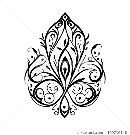 Ornament Arabesque design element illustration black 109716148