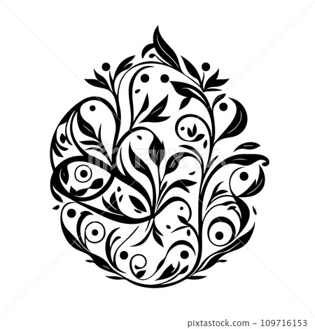 Ornament Arabesque design element illustration black 109716153