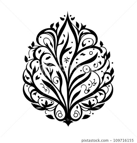 Ornament Arabesque design element illustration black 109716155