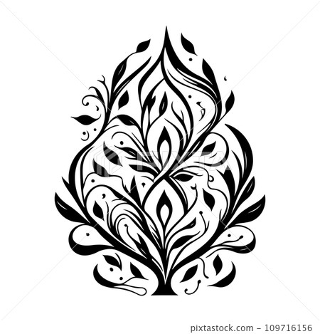 Ornament Arabesque design element illustration black 109716156