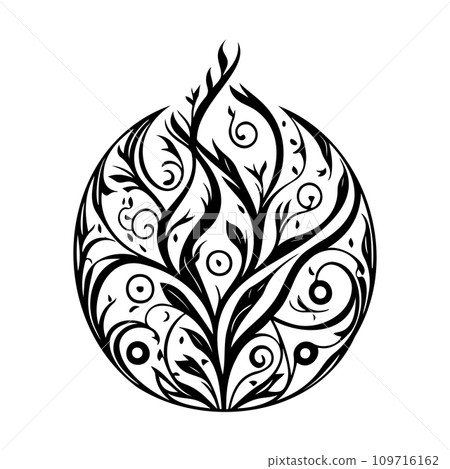 Ornament Arabesque design element illustration black 109716162