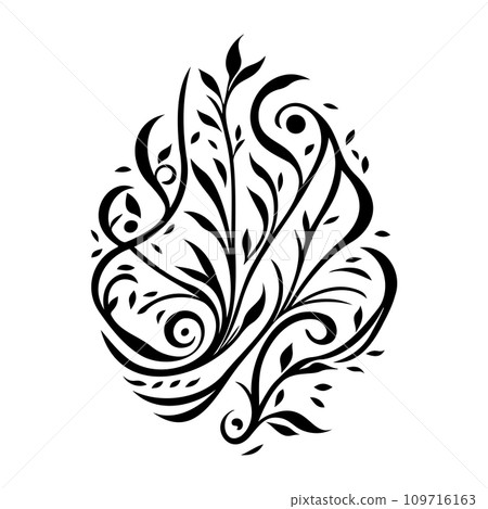Ornament Arabesque design element illustration black Ornament Arabesque design element illustration black 109716163