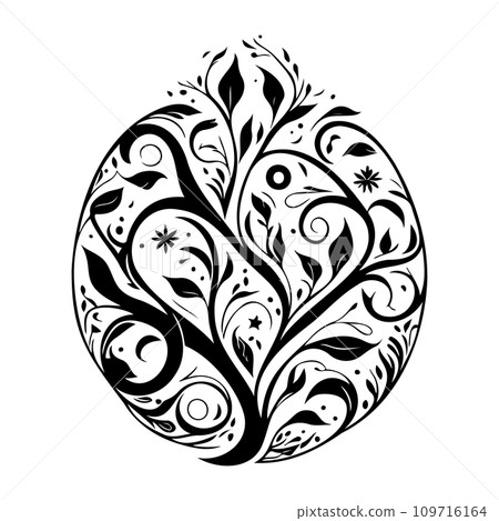 Ornament Arabesque design element illustration black 109716164