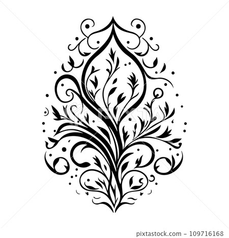 Ornament Arabesque design element illustration black 109716168