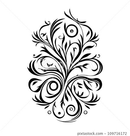 Ornament Arabesque design element illustration black Ornament Arabesque design element illustration black 109716172