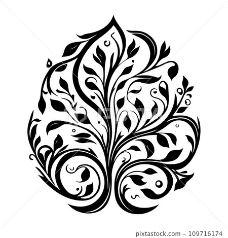 Ornament Arabesque design element illustration black 109716174