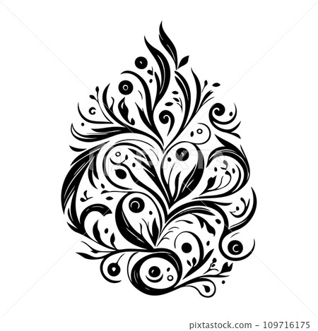 Ornament Arabesque design element illustration black 109716175