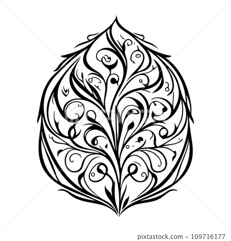 Ornament Arabesque design element illustration black 109716177