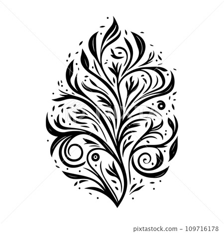 Ornament Arabesque design element illustration black 109716178